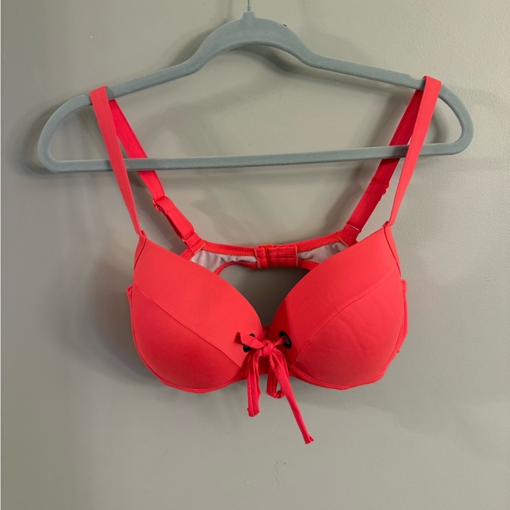 Roxy Mimim Coral Molded Bikini Top Lace Front Swim Size L